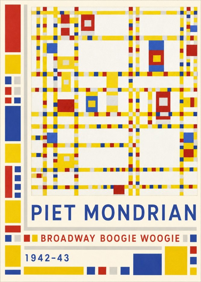 Piet Mondrian Broadway Boogie Woogie No2 - Affiche
