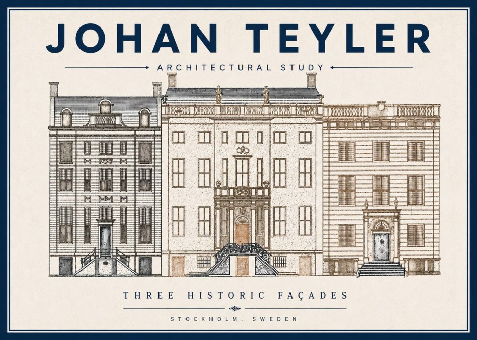 Johan Teyler Architectural Study - Three Historic Façades No4 - Affiche