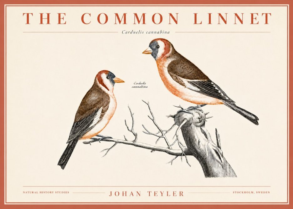 Johan Teyler The Common Linnet No3 - Affiche