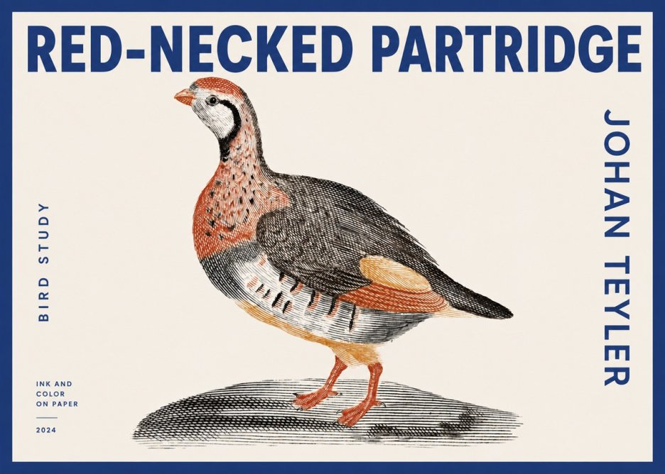 Johan Teyler Red-necked Partridge No2 - Affiche