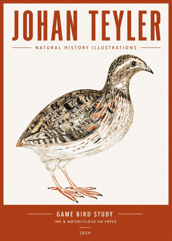 Johan Teyler Game Bird Study No4 - Affiche