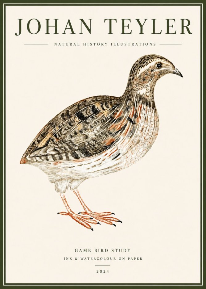 Johan Teyler Game Bird Study No5 - Affiche