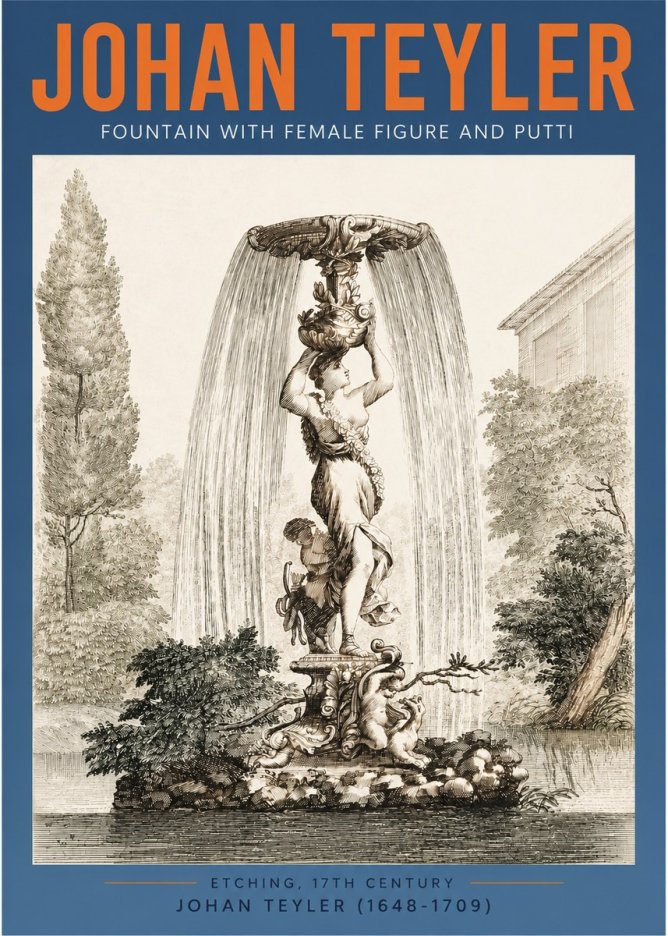 Johan Teyler Fountain with Allegorical Figures No4 - Affiche