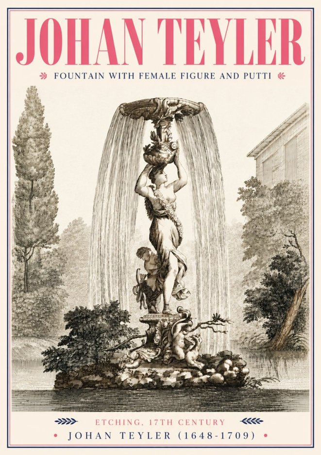 Johan Teyler Fountain with Allegorical Figures No5 - Affiche