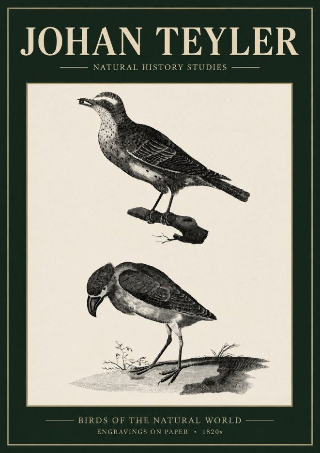 Johan Teyler Birds of the Natural World No3 - Affiche
