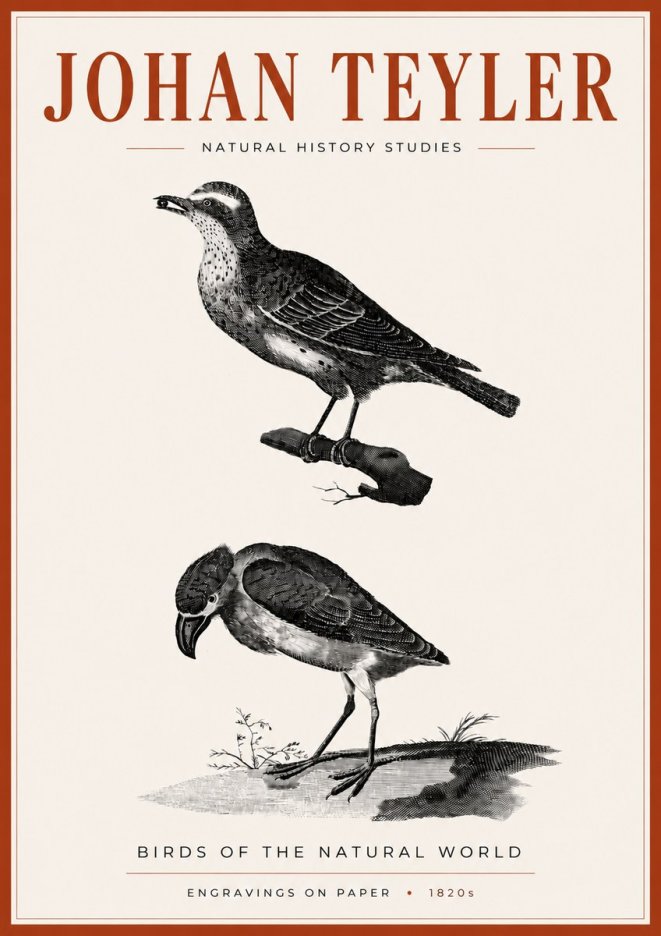 Johan Teyler Birds of the Natural World No4 - Affiche