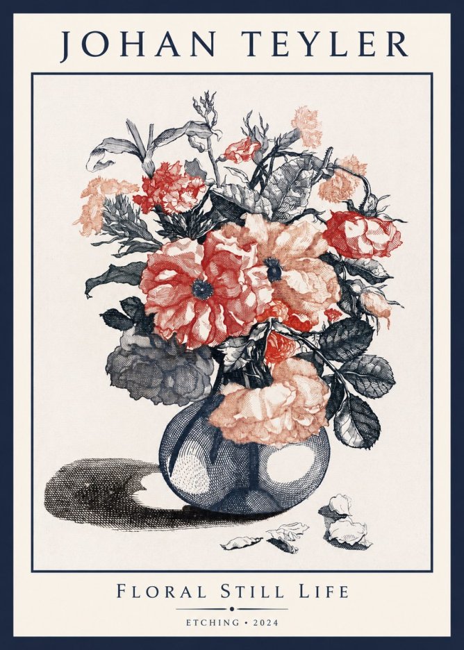 Johan Teyler Floral Still Life I No1 - Affiche