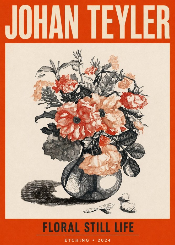 Johan Teyler Floral Still Life I No2 - Affiche