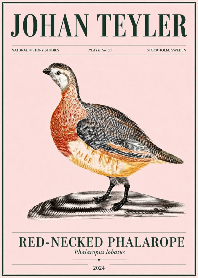 Johan Teyler Red-necked Phalarope No4 - Affiche