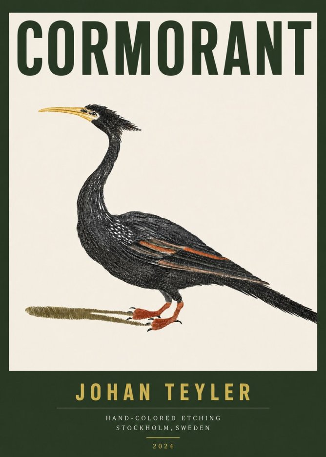 Johan Teyler Cormorant No3 - Affiche