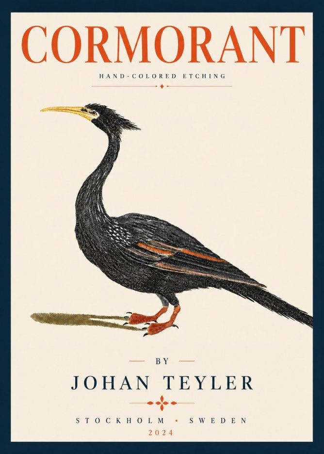 Johan Teyler Cormorant No5 - Affiche