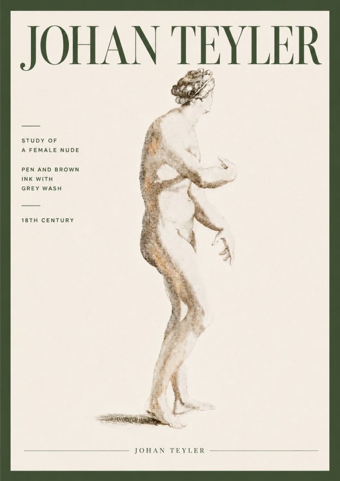 Johan Teyler Study of a Female Nude No4 - Affiche