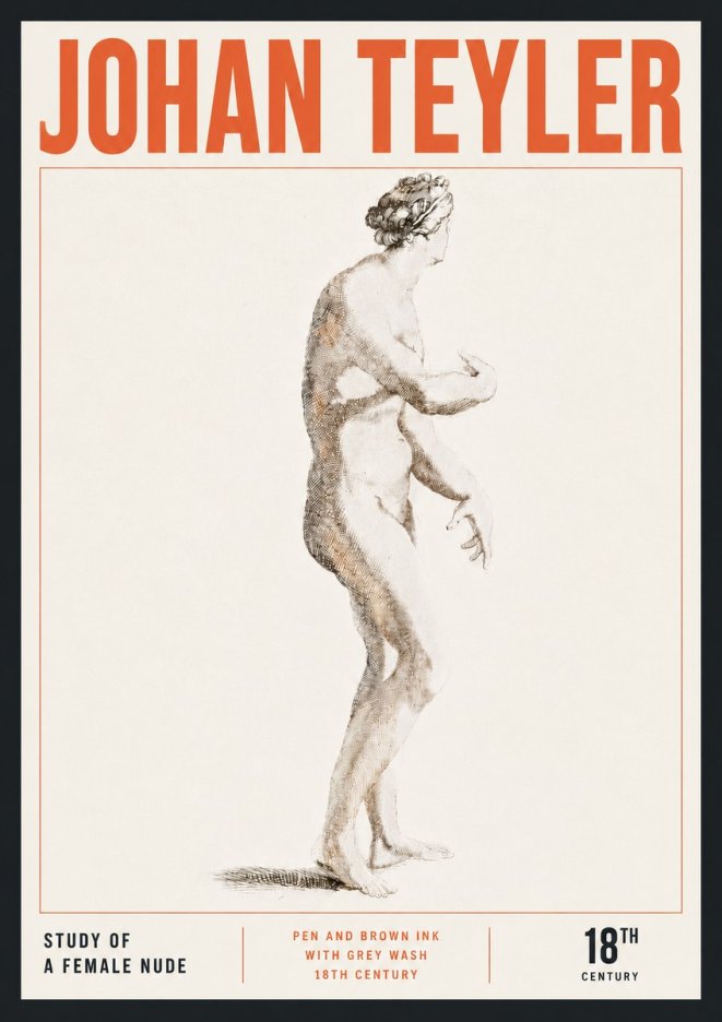 Johan Teyler Study of a Female Nude No5 - Affiche
