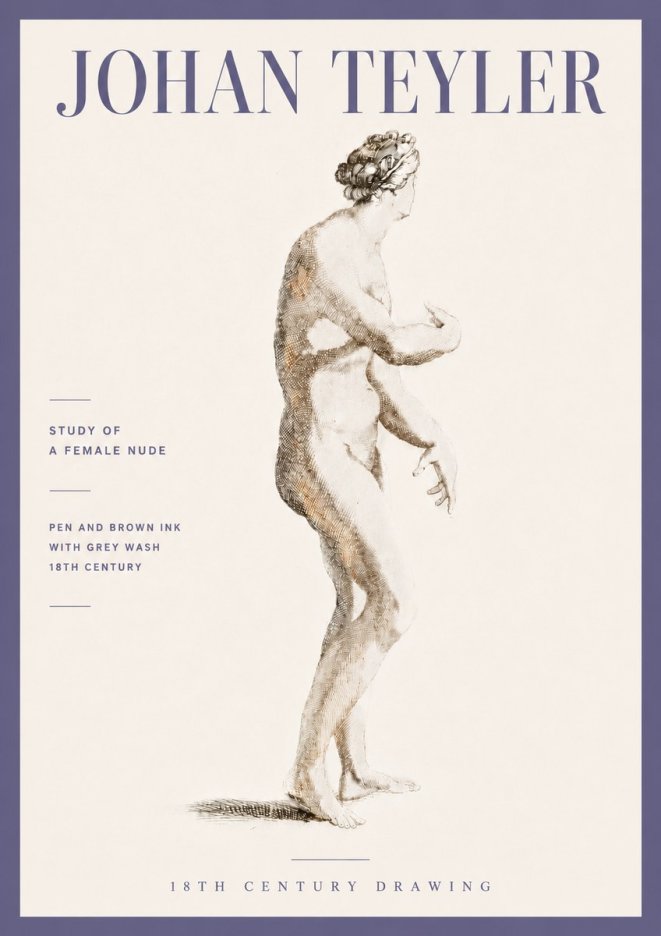 Johan Teyler Study of a Female Nude No6 - Affiche