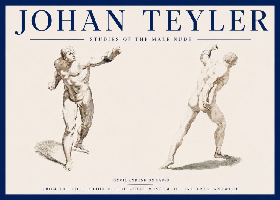 Johan Teyler Studies of the Male Nude No3 - Affiche