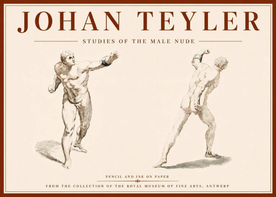 Johan Teyler Studies of the Male Nude No6 - Affiche