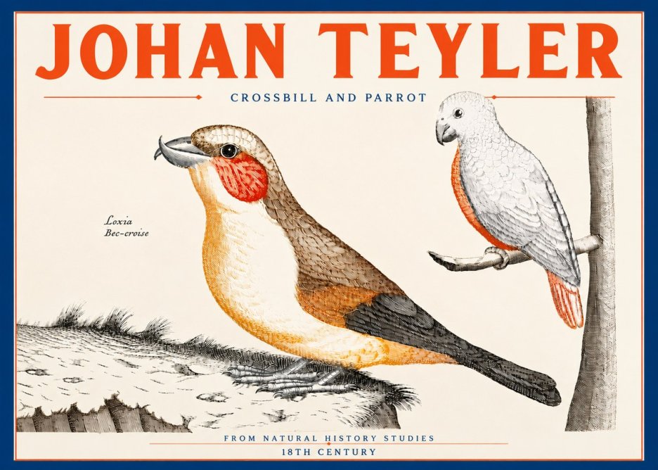 Johan Teyler Crossbill and Parrot No5 - Affiche