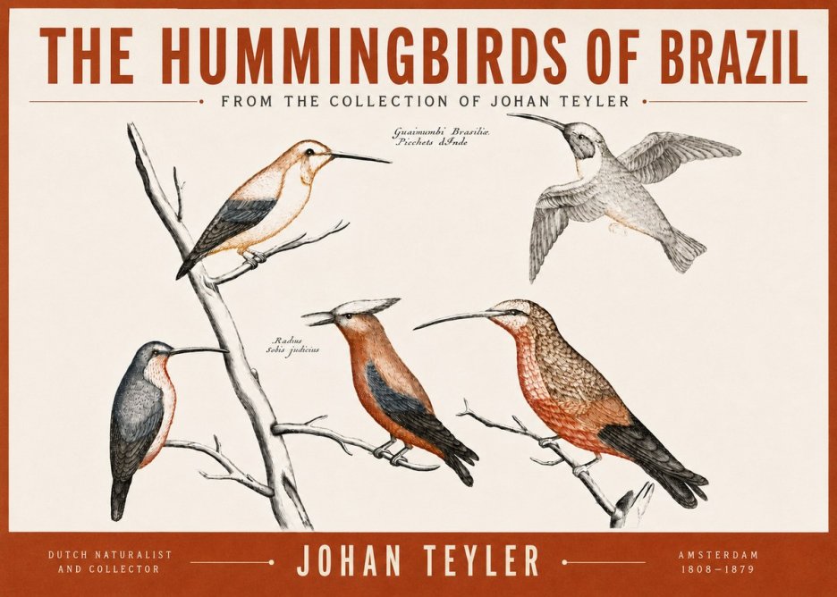 Johan Teyler The Hummingbirds of Brazil from the Collection of Johan Teyler No3 - Affiche