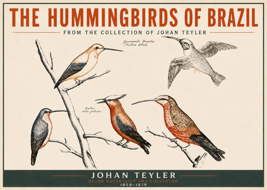 Johan Teyler The Hummingbirds of Brazil from the Collection of Johan Teyler No5 - Affiche