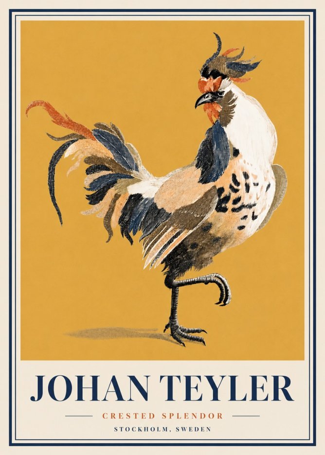 Johan Teyler Crested Splendor No3 - Affiche