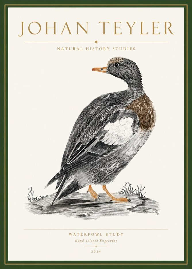 Johan Teyler Waterfowl Study No3 - Affiche
