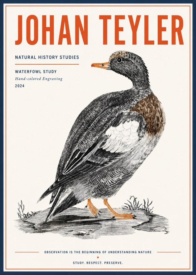 Johan Teyler Waterfowl Study No4 - Affiche