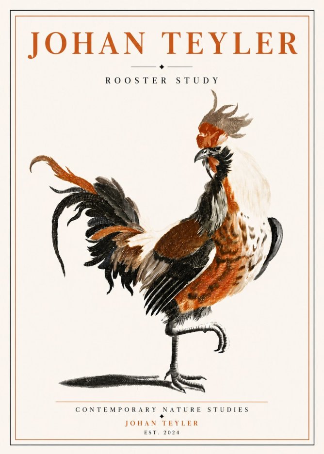 Johan Teyler Rooster Study No5 - Affiche