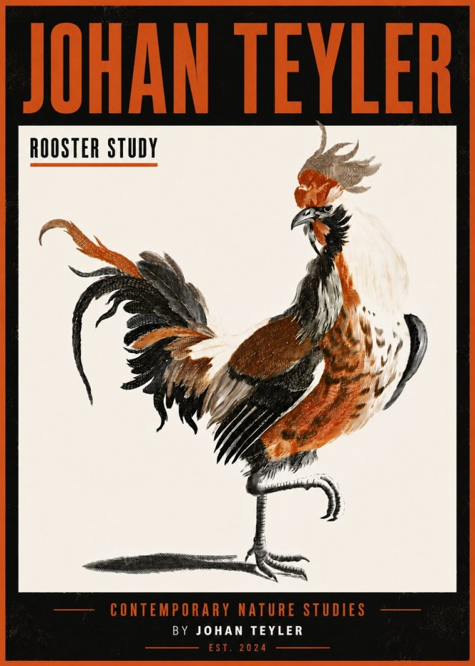 Johan Teyler Rooster Study No6 - Affiche