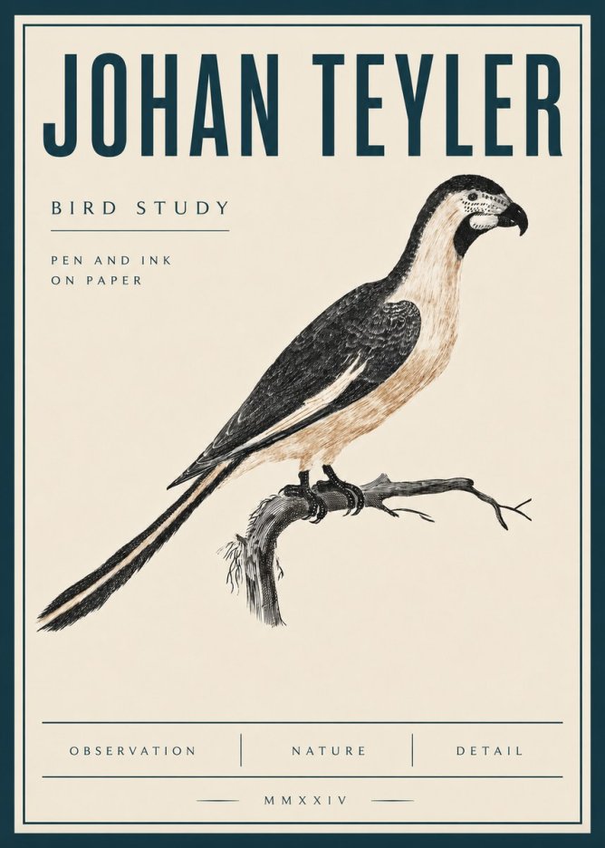 Johan Teyler Bird Study I No4 - Affiche