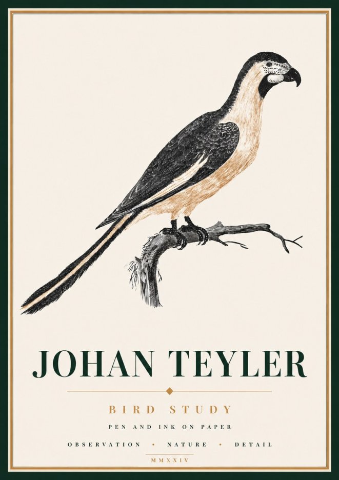 Johan Teyler Bird Study I No6 - Affiche