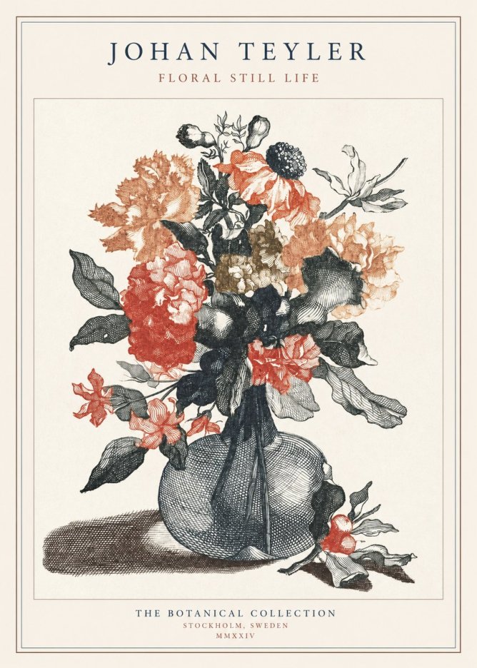 Johan Teyler Floral Still Life II No1 - Affiche