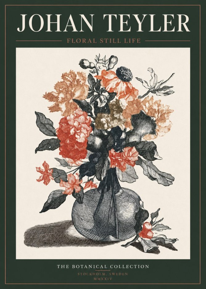 Johan Teyler Floral Still Life II No3 - Affiche