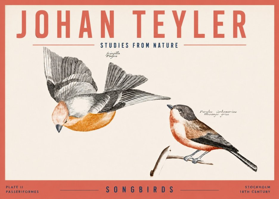 Johan Teyler Songbirds - Plate Ii No3 - Affiche