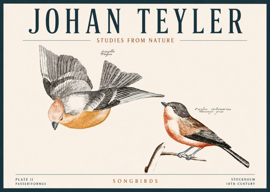 Johan Teyler Songbirds - Plate Ii No4 - Affiche