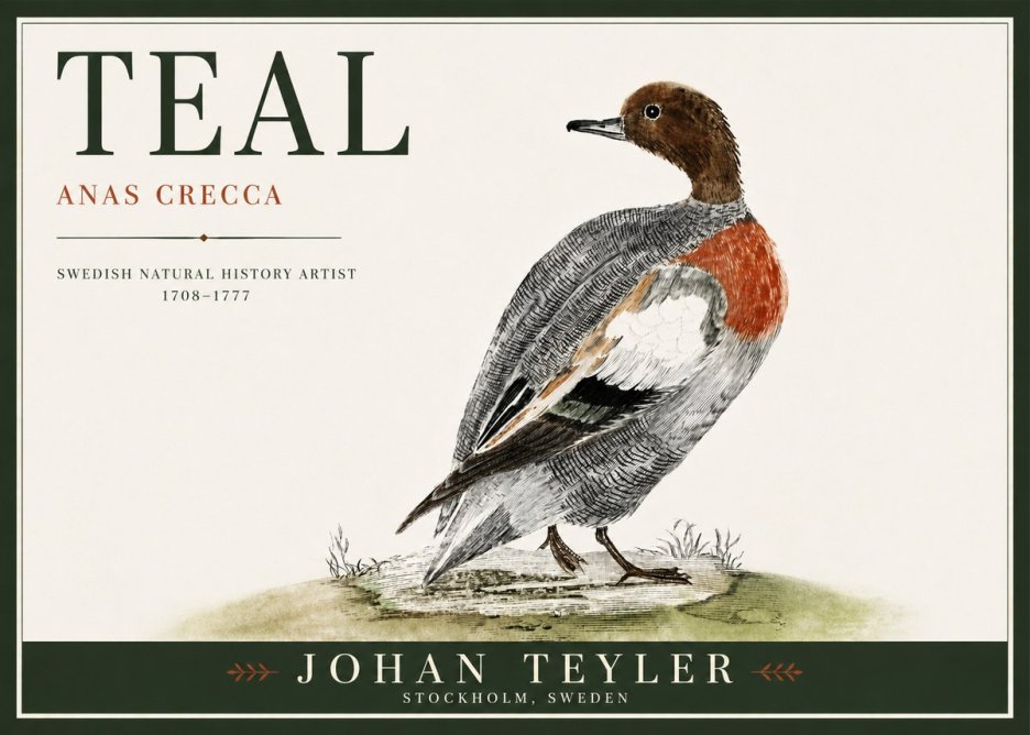 Johan Teyler Teal No4 - Affiche