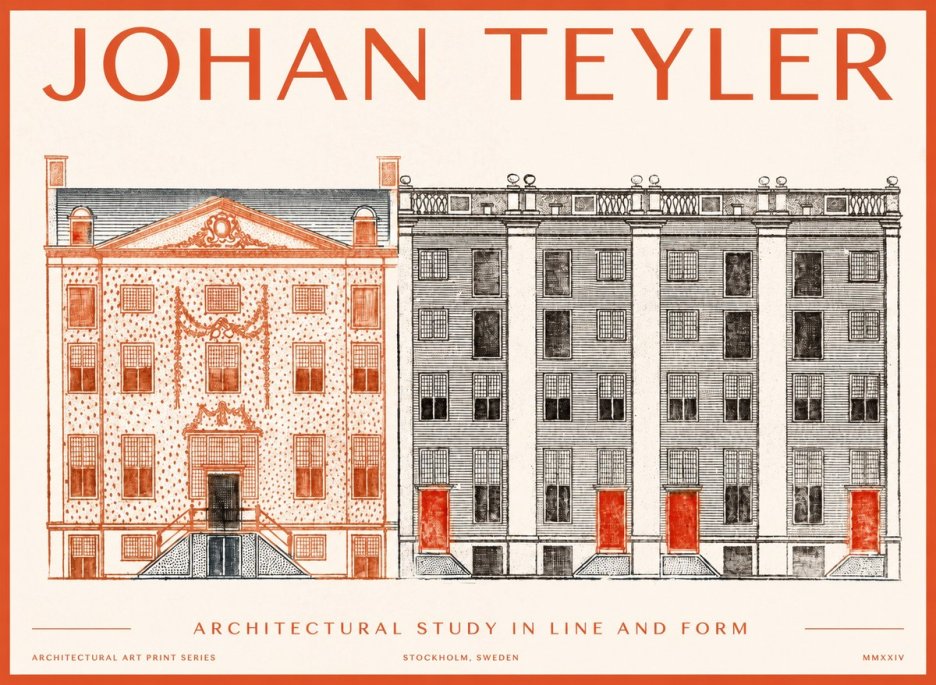 Johan Teyler Architectural Study in Line and Form No1 - Affiche