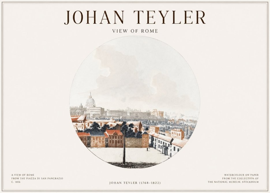 Johan Teyler View of Rome No1 - Affiche