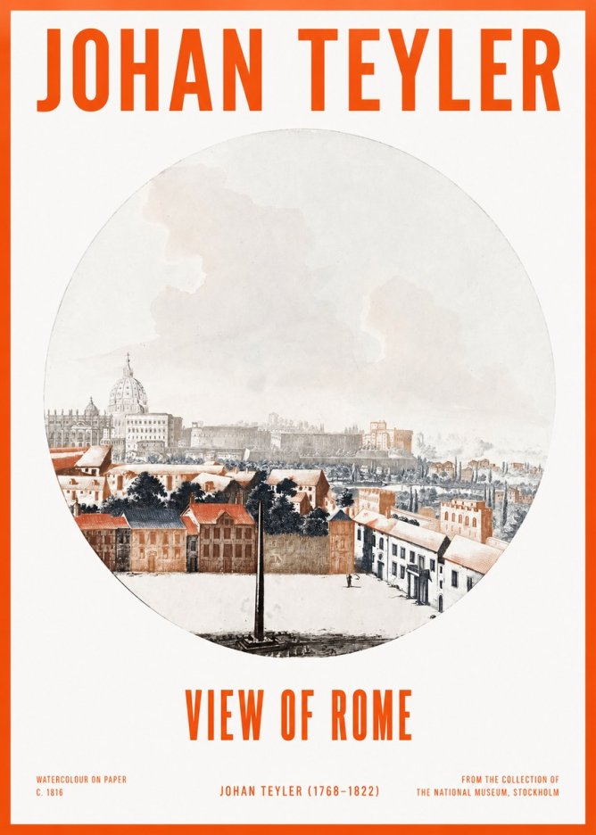 Johan Teyler View of Rome No2 - Affiche