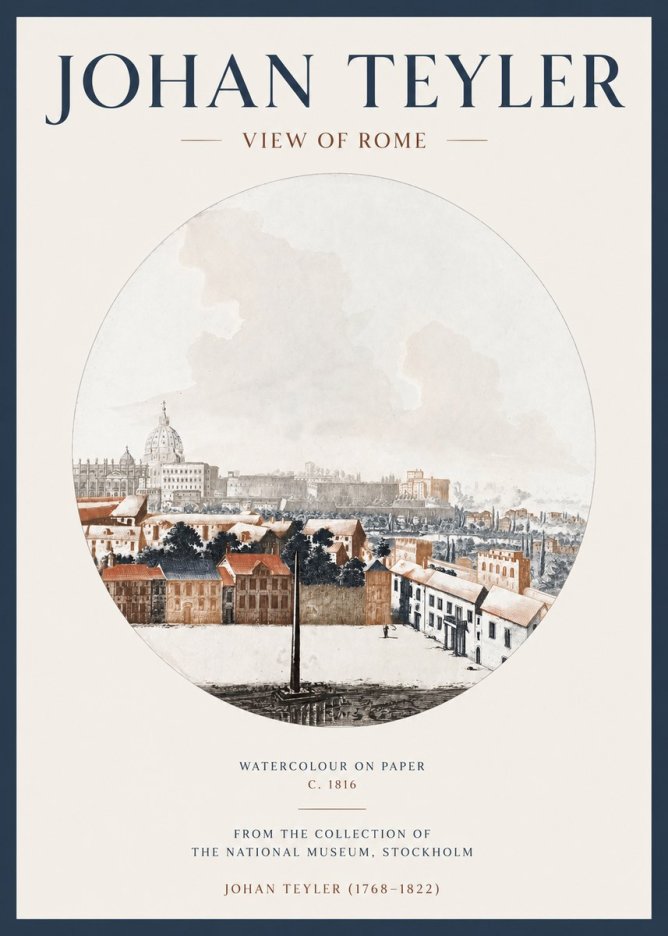 Johan Teyler View of Rome No3 - Affiche