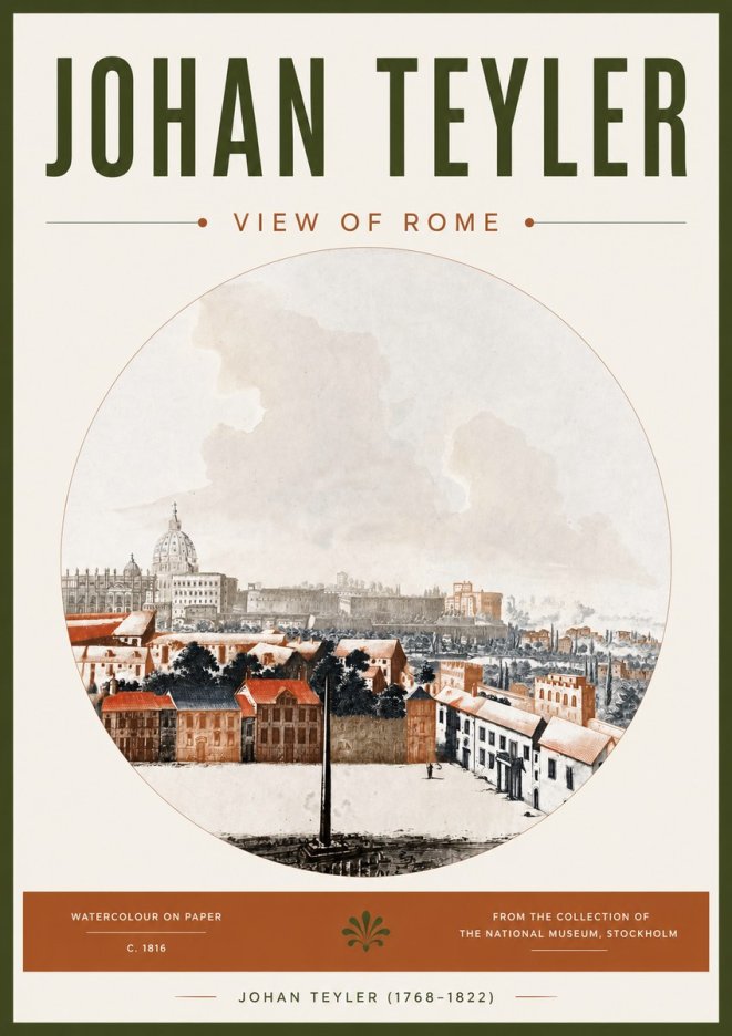Johan Teyler View of Rome No4 - Affiche