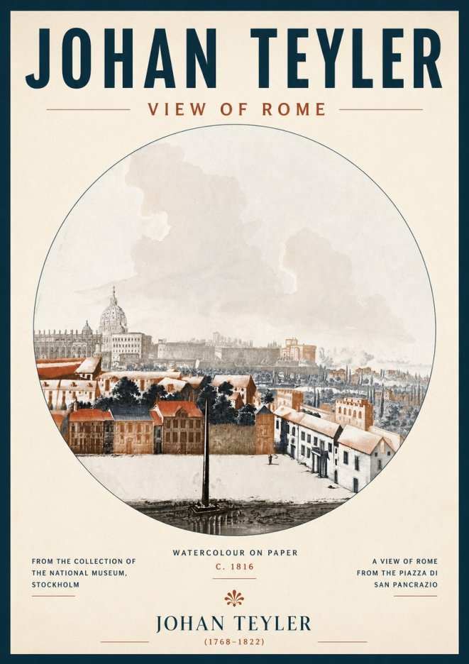 Johan Teyler View of Rome No6 - Affiche