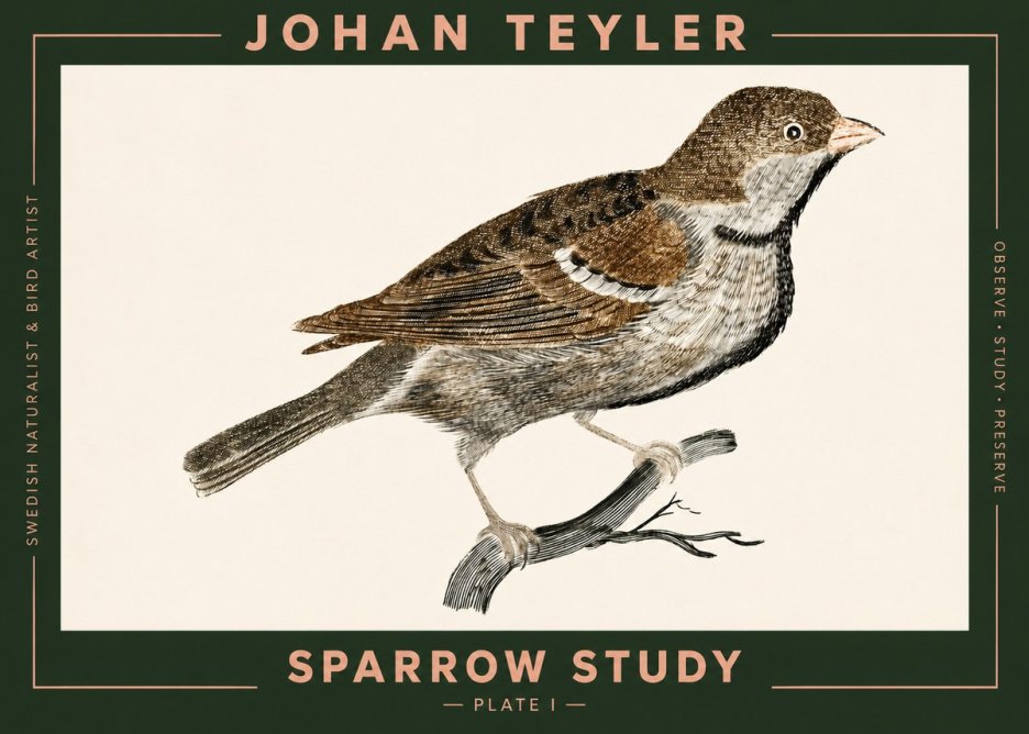 Johan Teyler Sparrow Study No2 - Affiche