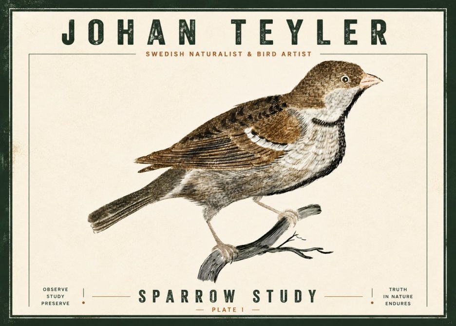 Johan Teyler Sparrow Study No5 - Affiche