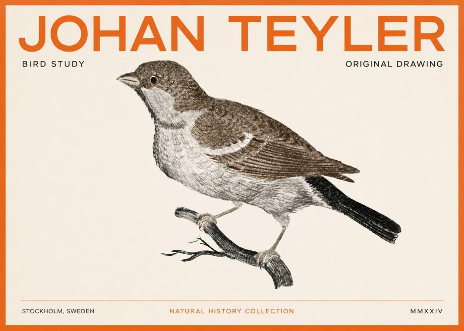 Johan Teyler Bird Study II No3 - Affiche