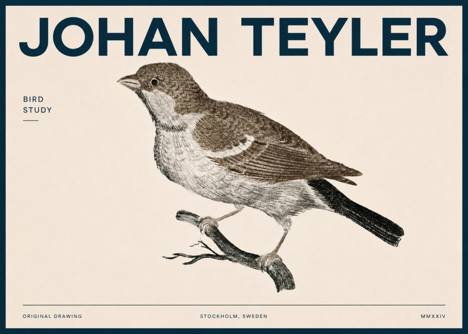 Johan Teyler Bird Study II No4 - Affiche