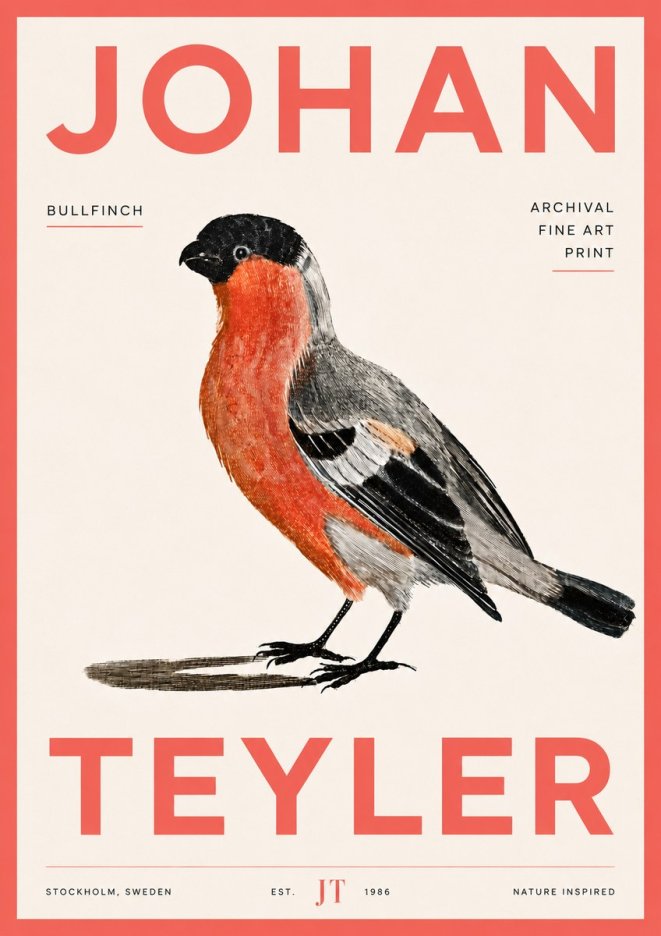 Johan Teyler Bullfinch No6 - Affiche