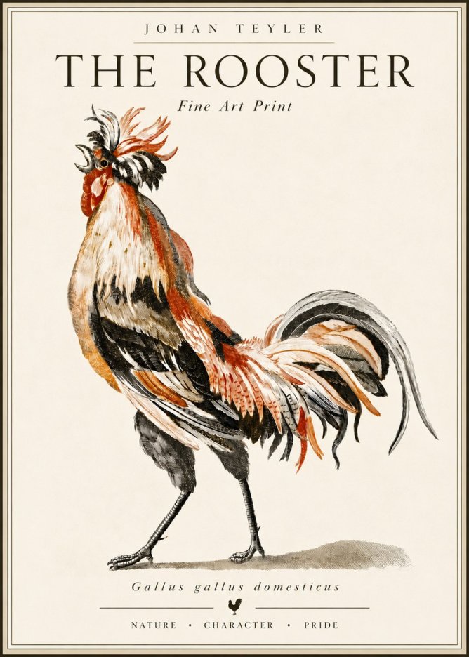Johan Teyler The Rooster No6 - Affiche