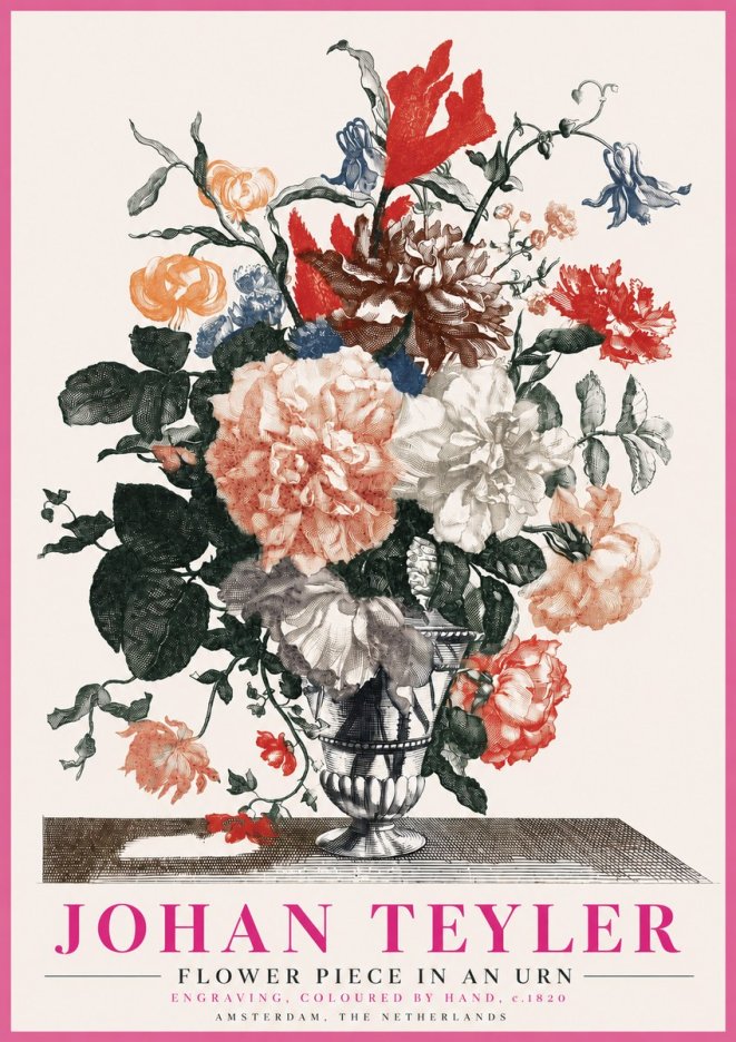 Johan Teyler Flower Piece in an Urn II No3 - Affiche