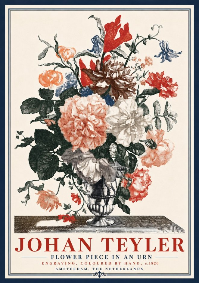 Johan Teyler Flower Piece in an Urn II No6 - Affiche