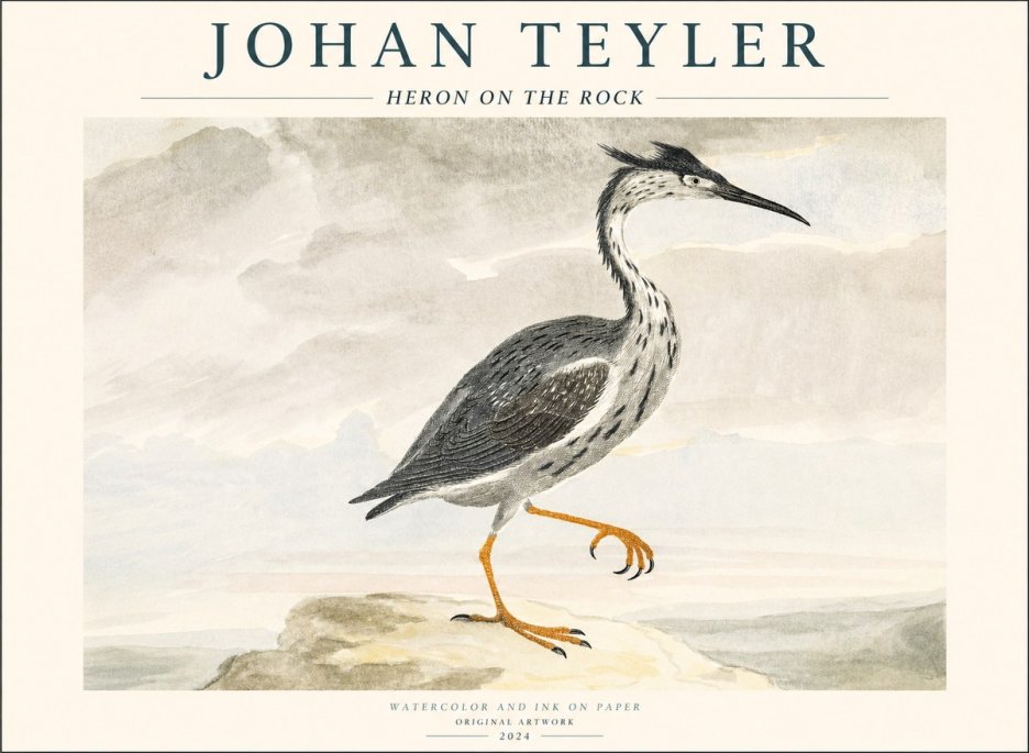 Johan Teyler Heron on the Rock No1 - Affiche